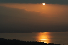 夕映えの山中湖