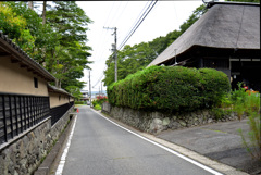 土塀沿いの道を歩く
