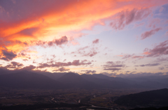 長峰山山頂からの夕日