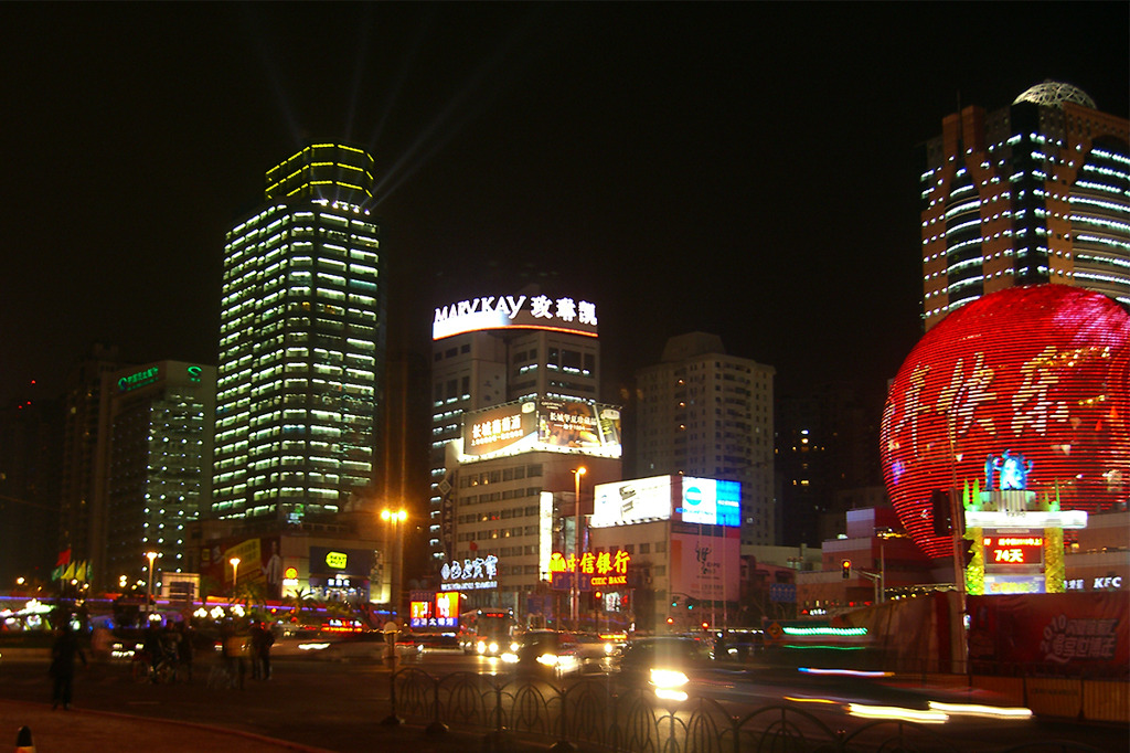 新年徐家汇の夜景