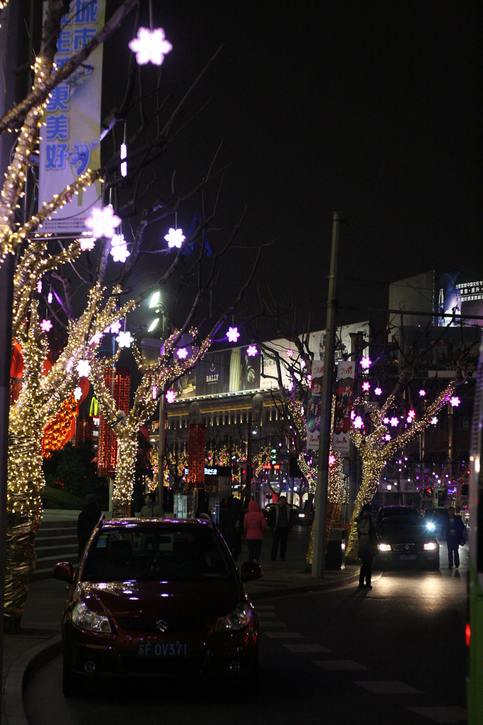 南京西路のイルミネーション