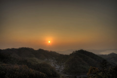 東大栗より夕焼け