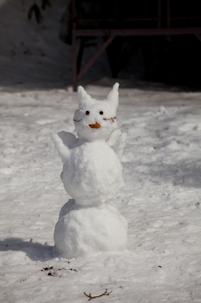 山頂公園での雪だるま