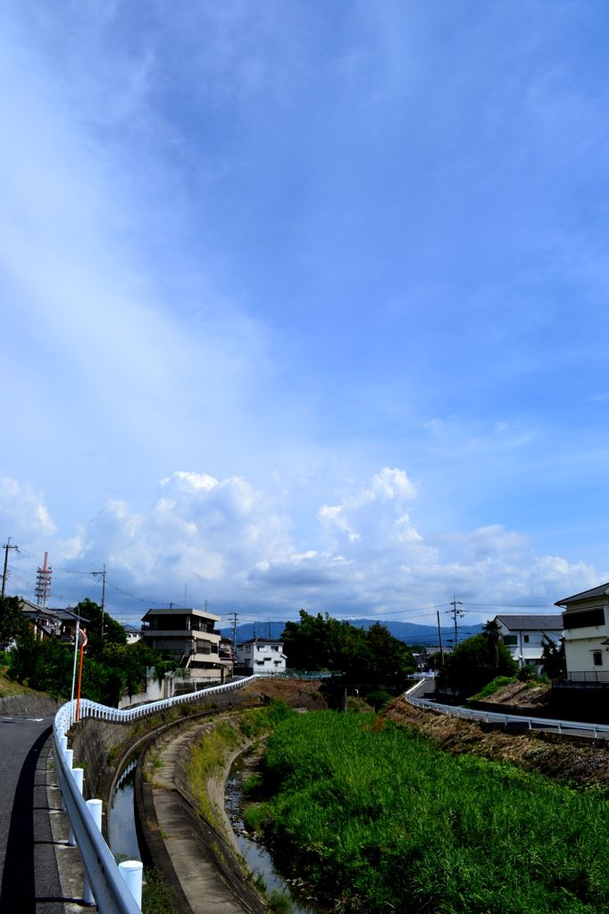 津田川から葛城山を望む