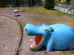 青いカバの昼下がり