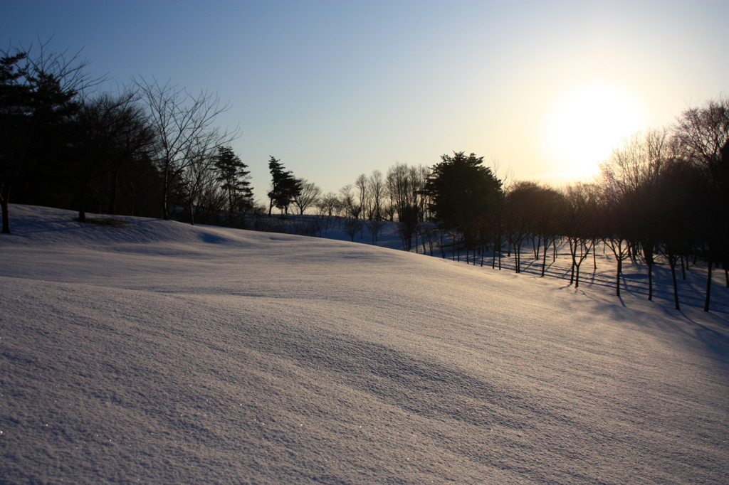 早朝の雪景色
