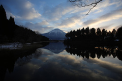 富士と湖と森の目覚め