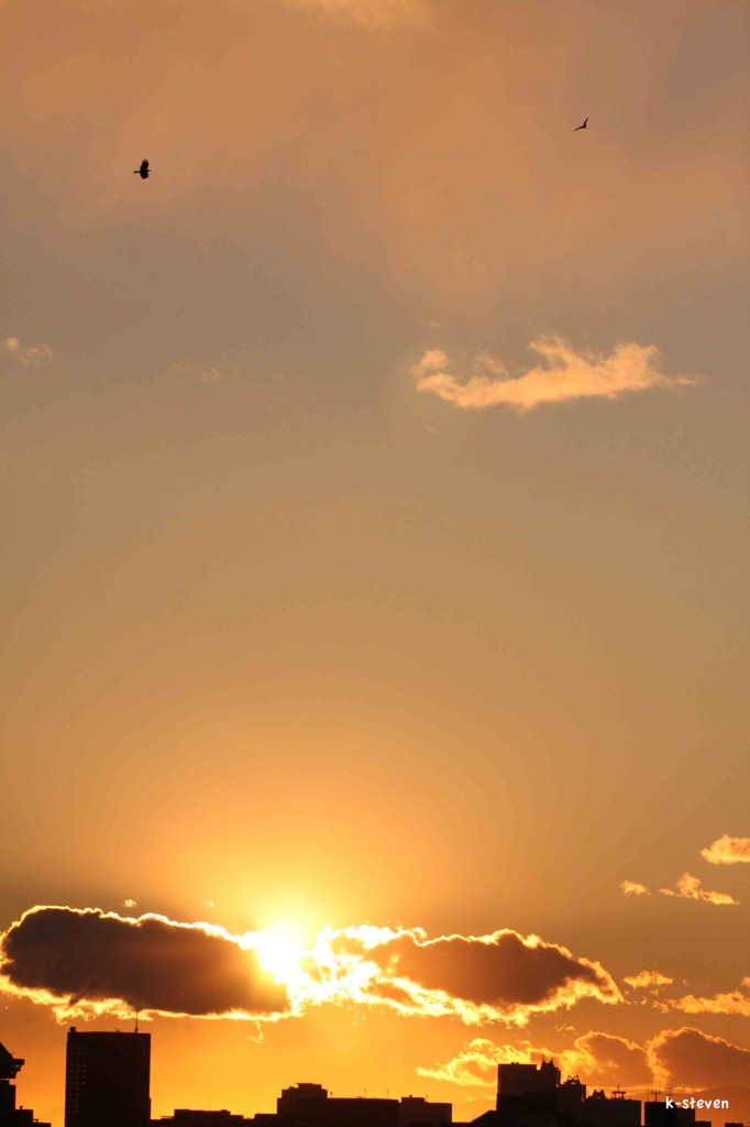 大晦日だよ夕焼け