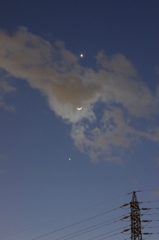 金星と木星間に細い月