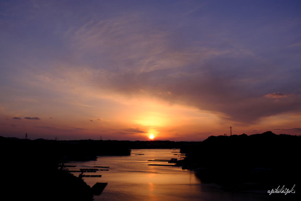 sunset at Ago bay