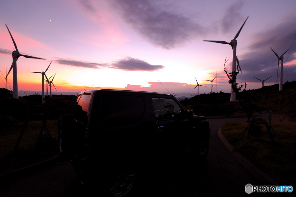 wind farm with jimny