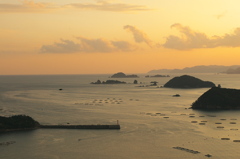 夕暮の錦湾