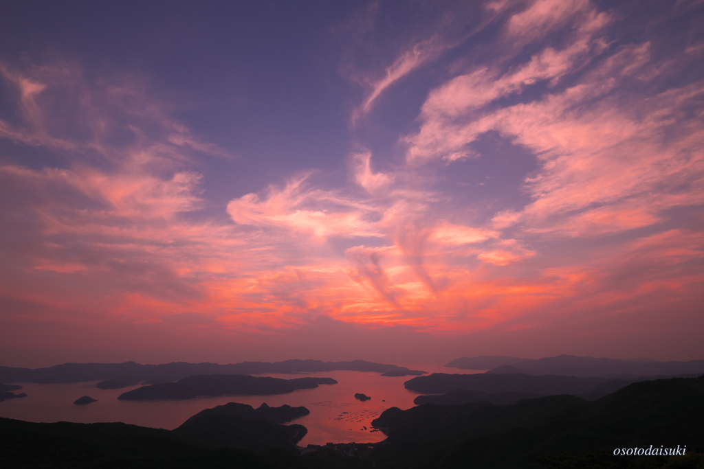 A picturesque sunset at Setouchi town