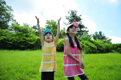 夏空に向かって！