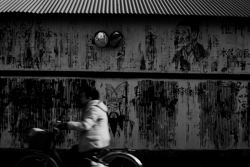 トタン壁と自転車