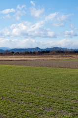 空と山と田んぼ