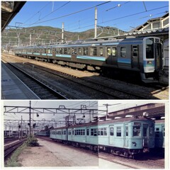 信濃大町の大糸線　2024 vs 1974