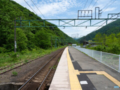 上りホームの風景