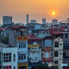 ハノイで見た夕日