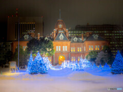 雪の中で、ほわっと