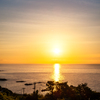 サービスエリアからの夕日