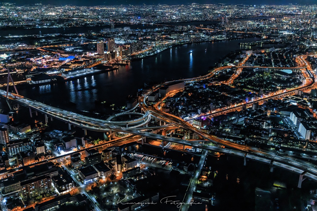 大阪 空撮夜景 #1
