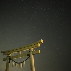 鳥居と星空