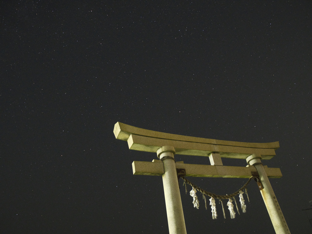 鳥居と星空