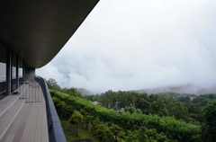 湯布高原は雲の中
