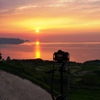 棚田の夕日を撮る