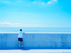 夏の海と息子