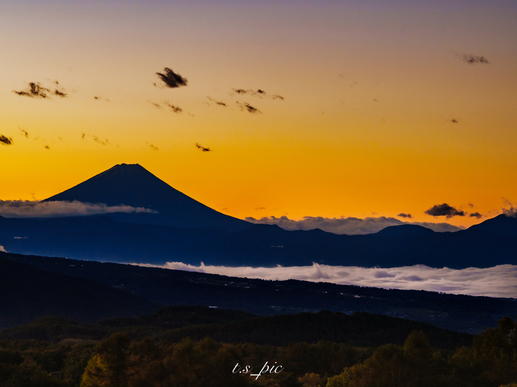 富士山と雲海
