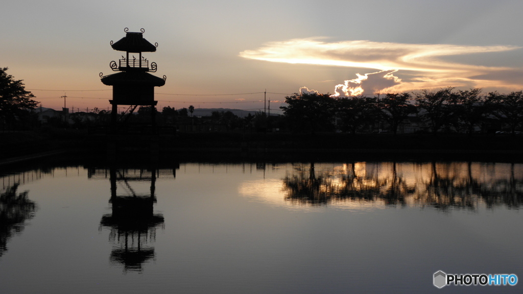 唐古鍵遺跡の夕景