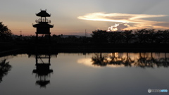 唐古鍵遺跡の夕景