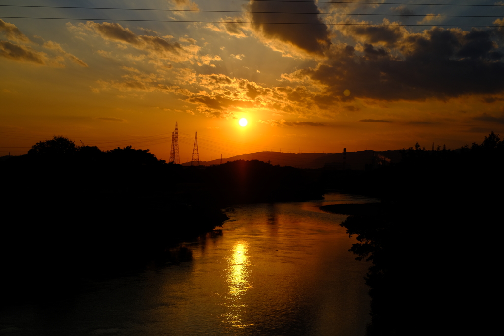 宇治川夕景