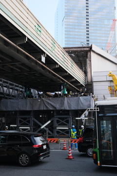 山の手線ホーム工事中