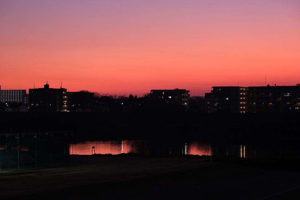 多摩川夕焼け②