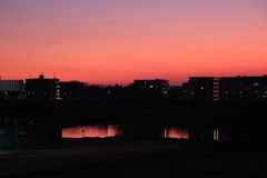 多摩川夕焼け②