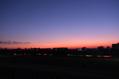 多摩川夕焼け①