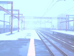 濃霧の朝