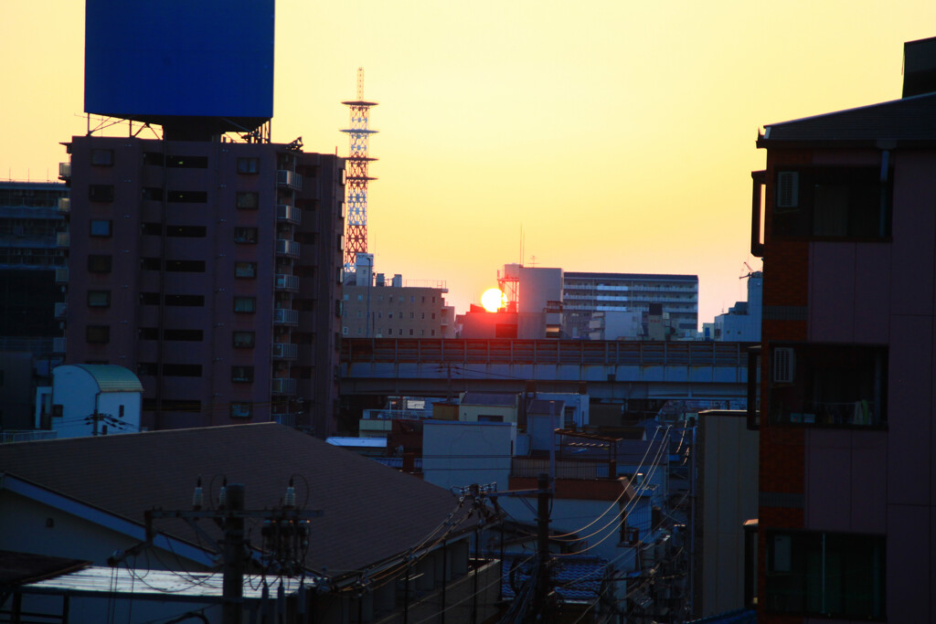 天王寺のの夕日
