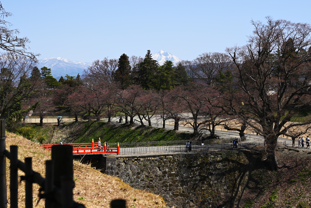 鶴ヶ城から望む表の磐梯山