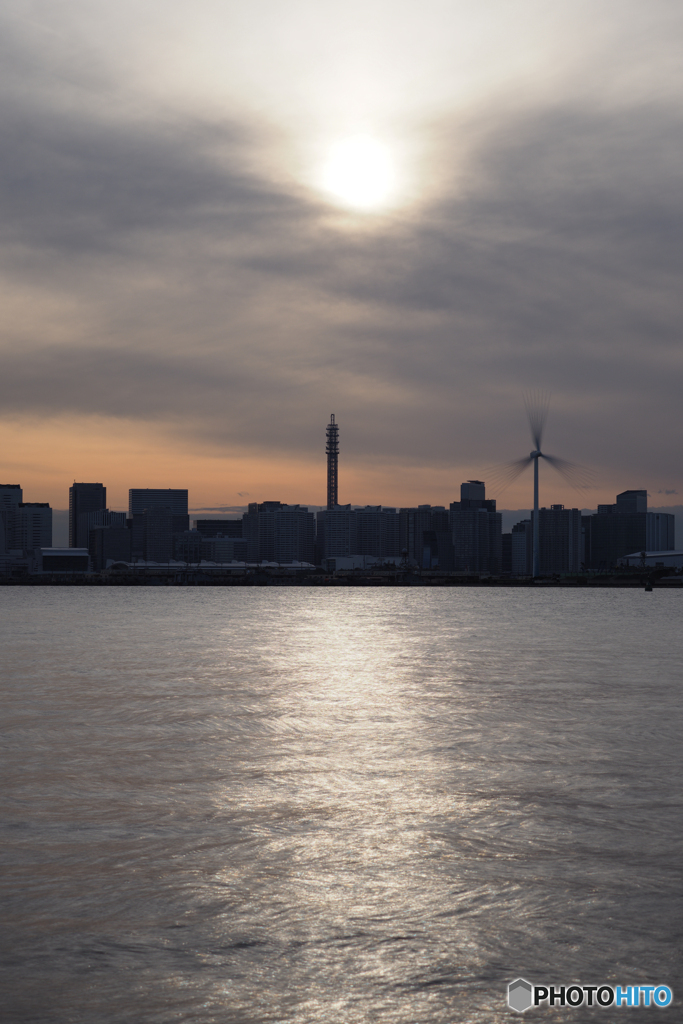 大黒ふ頭での夕暮れ