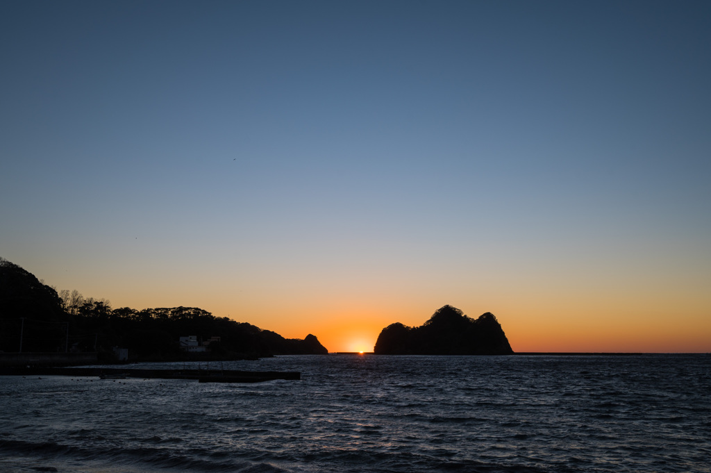 夕日スポットにて