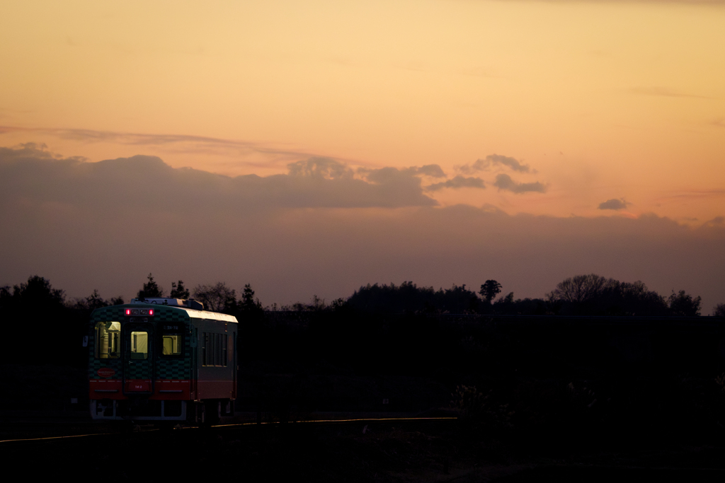 夕焼け見てまた次の旅に