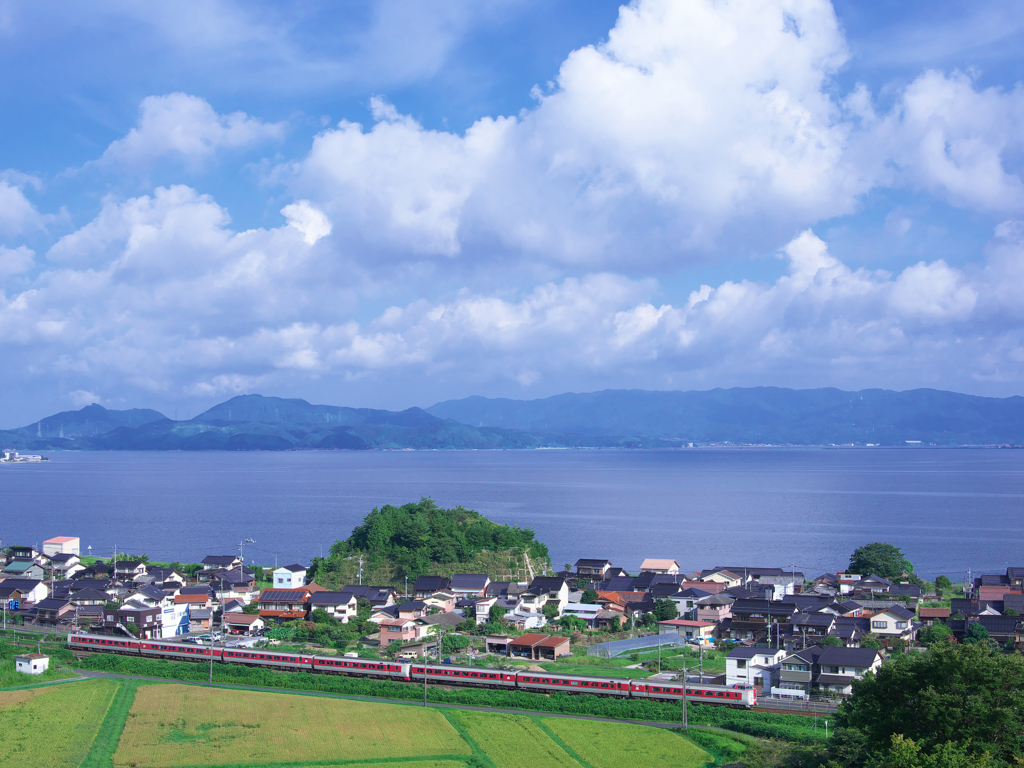 紺碧の中海と八雲広がる夏