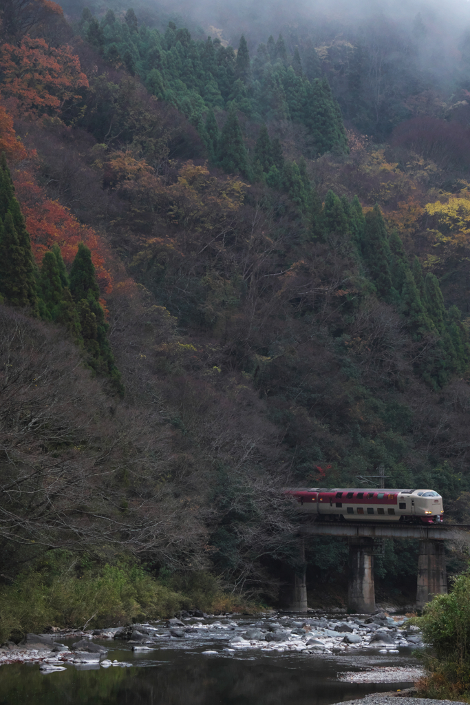 朝霧懸る山深い陰陽連絡線