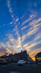 京都で見た、不思議な夕空