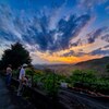 夕焼けを眺める