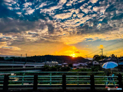 雨上がりの夕方